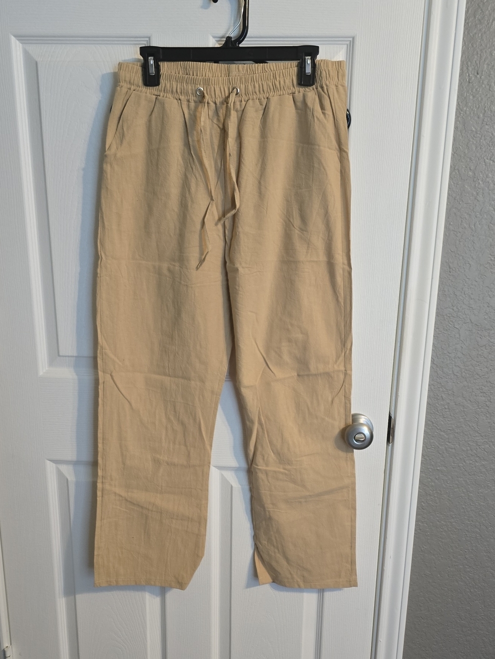 Womens Casual Drawstring Pants - Beige